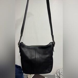 Coach Bintage Black Leather Crossbody Black Bag